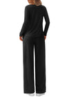 PRETTYGARDEN Women's 2 Piece Fall Sets  Casual Long Sleeve Shirts Wide Leg Pants Lounge Travel Outfits Fashion Clothing