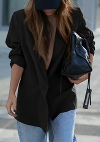 PRETTYGARDEN Fall Blazers for Women Business Casual Long Sleeve Lapel Pockets Dressy Suit Jackets Work Office Clothes