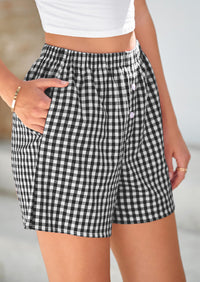 Plaid Casual Y2K Short with Pockets