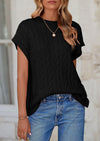 PRETTYGARDEN Women's Sweater Vest Summer Short Sleeve Tops Casual Crewneck Knit Oversized Pullover Trendy Spring Outfits