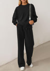 PRETTYGARDEN 2 Piece Sets For Women Fall Trendy Long Sleeve Sweatshirt Wide Leg Pants Loungewear Set Matching Sweatsuit