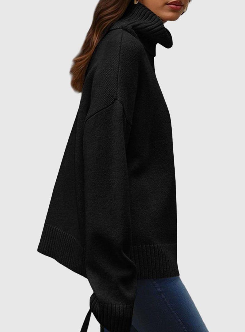 PRETTYGARDEN Womens Turtleneck Long Sleeve Sweater Fall Trendy Loose Fit Casual Tops Chunky Knit Pullover Sweaters