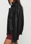PRETTYGARDEN Faux Leather Jacket Women Bomber Motorcycle Zip Up Jackets Oversized Fall Fashion Outfits Winter Coats