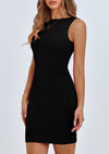 PRETTYGARDEN Spring Dresses for Women Sleeveless Bodycon Short Work Tank Dress Summer Casual Ribbed Mini Sundresses