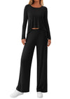 PRETTYGARDEN Women's 2 Piece Fall Sets  Casual Long Sleeve Shirts Wide Leg Pants Lounge Travel Outfits Fashion Clothing