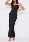 PRETTYGARDEN Women's Formal Prom Dress Spaghetti Strap Lace Floral Wedding Guest Evening Bodycon Dresses