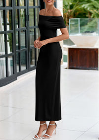 Off The Shoulder Elegant Bodycon Formal Cocktail Party Evening Maxi Dresses