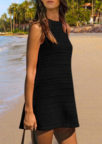 Sleeveless Hollow Out Resort Beach Vacation Cover Up Dress