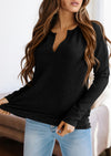 PRETTYGARDEN Long Sleeve Shirts for Women Fall V Neck Waffle Basic Tee Dressy Casual Winter Blouses Knit Tunic Tops
