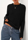 PRETTYGARDEN Womens Sweaters Fall Fashion Casual Crewneck Pullover Button Long Sleeve Cute Knit Tops Winter Clothes