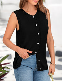Dressy Business Casual Cap Sleeve Button Trendy Blazer Waistcoat Cardigan