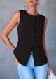 Dressy Business Casual Sleeveless Button Down Blazer Waistcoat