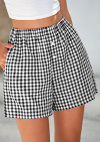 Plaid Casual Y2K Short with Pockets