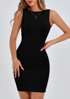PRETTYGARDEN Spring Dresses for Women Sleeveless Bodycon Short Work Tank Dress Summer Casual Ribbed Mini Sundresses