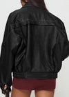 PRETTYGARDEN Faux Leather Jacket Women Bomber Motorcycle Zip Up Jackets Oversized Fall Fashion Outfits Winter Coats