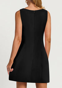 Sleeveless Boat Neck A Line Elegant Cocktail Party Mini Dresses