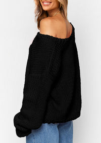 PRETTYGARDEN Women's Fall Oversized Sweaters Long Sleeve V Neck Dressy Casual Chunky Knit Loose Pullover Tops Winter Clothing