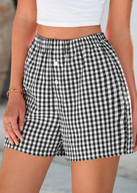 Plaid Casual Y2K Short with Pockets