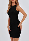PRETTYGARDEN Spring Dresses for Women Sleeveless Bodycon Short Work Tank Dress Summer Casual Ribbed Mini Sundresses