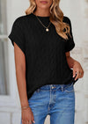 PRETTYGARDEN Women's Sweater Vest Summer Short Sleeve Tops Casual Crewneck Knit Oversized Pullover Trendy Spring Outfits