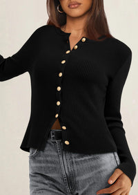 PRETTYGARDEN Womens Fall Cardigan Sweaters Lightweight Long Sleeve Button up Ribbed Knit Tops Winter Fashion Clothes