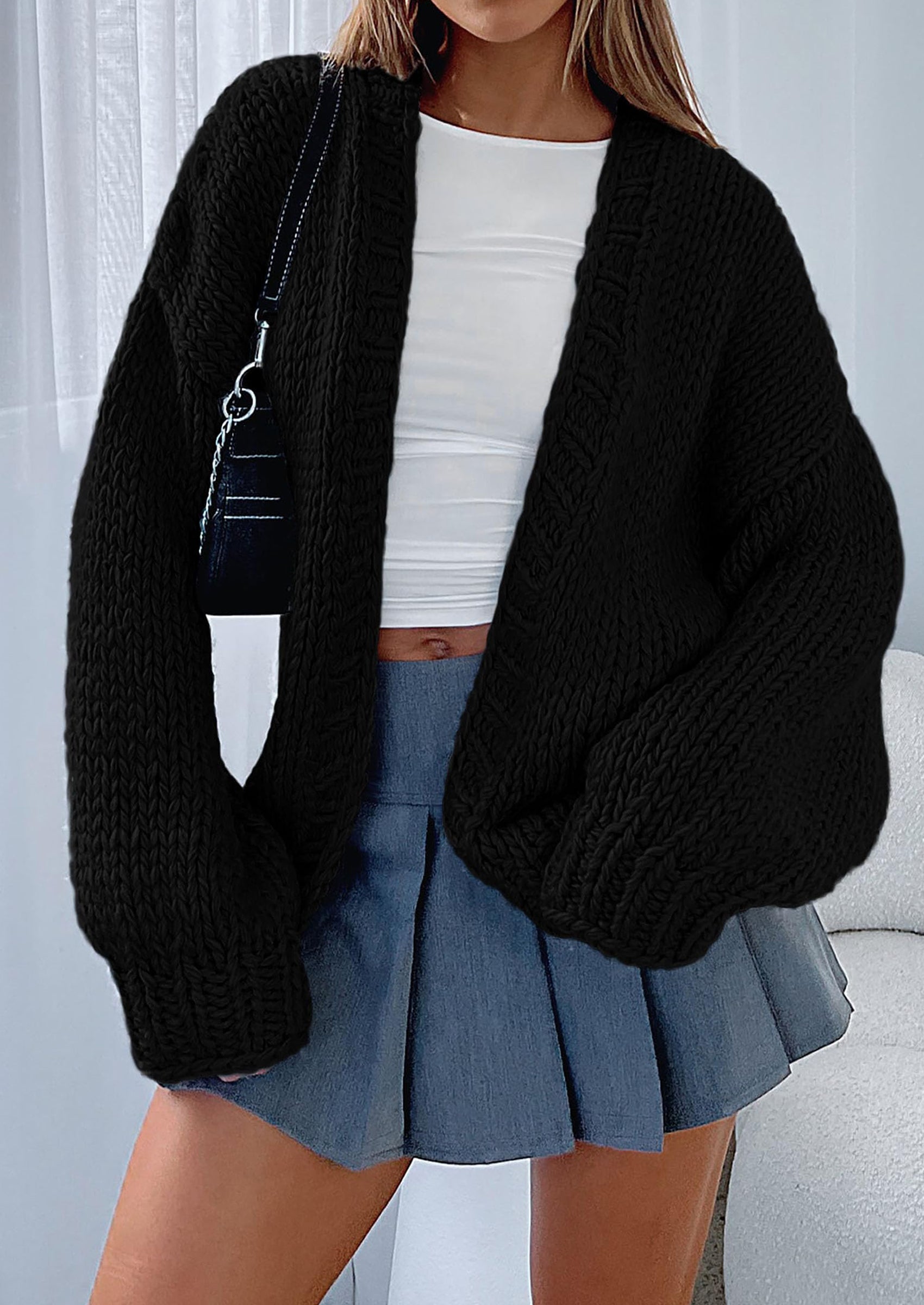 PRETTYGARDEN Cardigan Sweaters for Women Trendy Fall Fashion Long Sleeve Chunky Knit Cardigans Winter Clothing Outfits