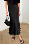 PRETTYGARDEN Women's Satin Skirts Dressy Casual Fall High Waisted Cocktail Wedding Flowy Elegant A Line Midi Skirt