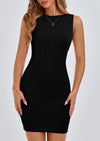 PRETTYGARDEN Spring Dresses for Women Sleeveless Bodycon Short Work Tank Dress Summer Casual Ribbed Mini Sundresses