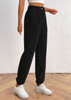 Elastic High Waisted Work Office Corduroy Casual Pants with Pockets