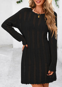 Crochet Knit Hollow Out Beach Vacation Cover Ups Dress