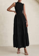 Casual Eyelet Sleeveless Maxi Dress with Pockets
