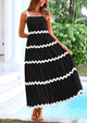 Spaghetti Strap Ruffle Flowy Boho Casual Beach Vacation Maxi Dresses