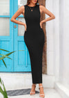 PRETTYGARDEN Women's Casual Maxi Dresses Ribbed Knit Sleeveless Bodycon Elegant Going Out Beach Vacation Clothes