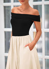PRETTYGARDEN Womens Off Shoulder Cocktail Wedding Guest Midi Dresses