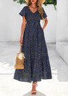 PRETTYGARDEN Floral Bohemian A-line Holiday Beach Vacation Dress