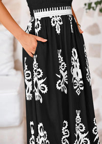 Floral Sundress Spaghetti Strap Flowy Beach Vacation Boho Maxi Dresses
