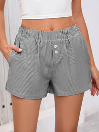 Elastic waist Y2k vacation beach bottom striped casual shorts