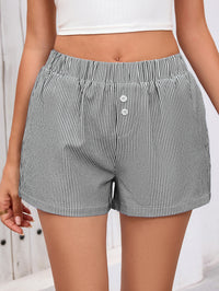 Elastic waist Y2k vacation beach bottom striped casual shorts