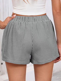 Elastic waist Y2k vacation beach bottom striped casual shorts