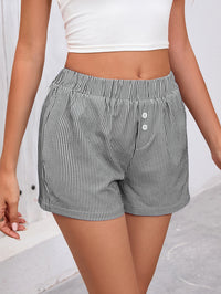 Elastic waist Y2k vacation beach bottom striped casual shorts
