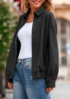 PRETTYGARDEN Women's Faux Suede Motorcycle Jacket Trendy Fall Fashion Oversized Zip Up Coats Winter Clothes Outerwear