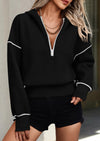 PRETTYGARDEN Women's Hooded Sweatshirts Long Sleeve Half Zip Cropped Hoodie Pullover Winter Fashion Clothes