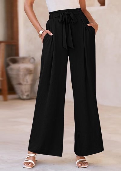 PRETTYGARDEN Women's Wide Leg Work Pants Business Casual High Waisted Loose Palazzo Trouser Summer Clothes