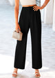 Casual Wide Leg High Elastic Waisted Long Work Pants