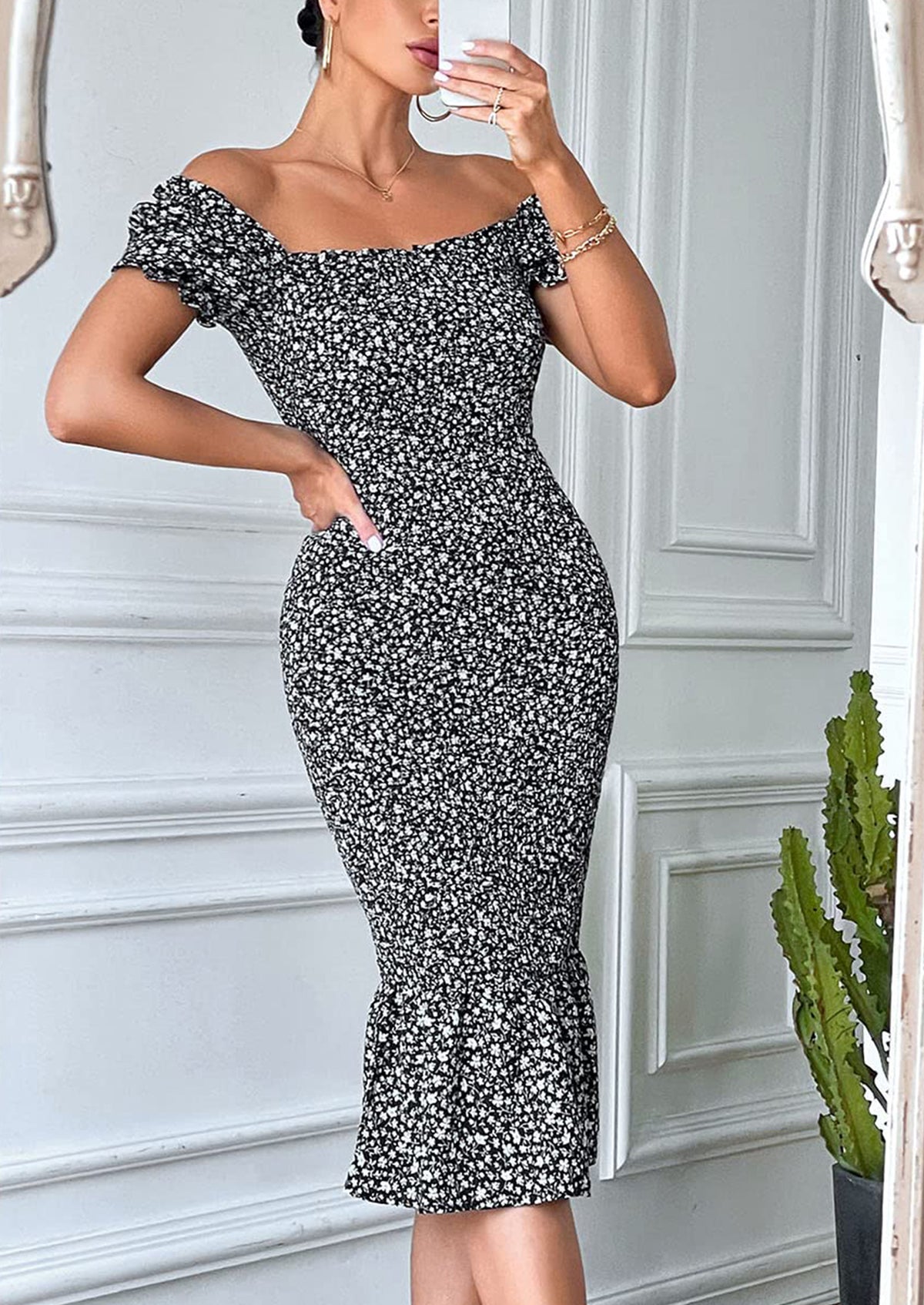 Short Puff Sleeve Cocktail Dresses