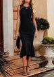 Sleeveless Backless Ruffle Formal Cocktail Dresses