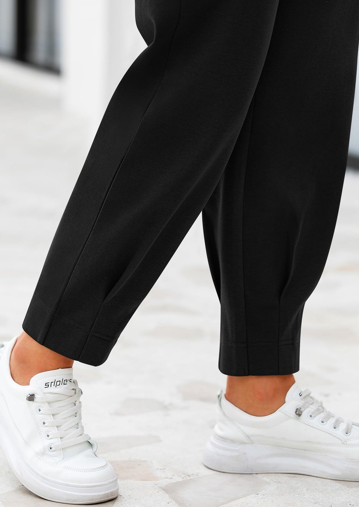 Summer High Waisted Ankle Length Trouser Slacks With Pockets