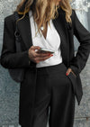PRETTYGARDEN Women's Fall Two Piece Outfits Dressy Blazer Jacket and Wide Leg Pants Pockets Business Casual Office Suit Sets