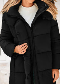 PRETTYGARDEN Women's Winter Long Puffer Coats Hooded Zip Up Casual Thickened Down Jackets Trendy Warm Clothes Outerwear