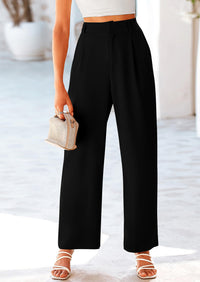 Casual Wide Leg High Elastic Waisted Long Work Pants